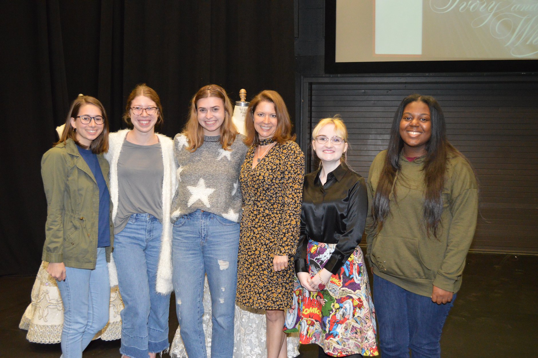 Alumni Suzanne Perron with students