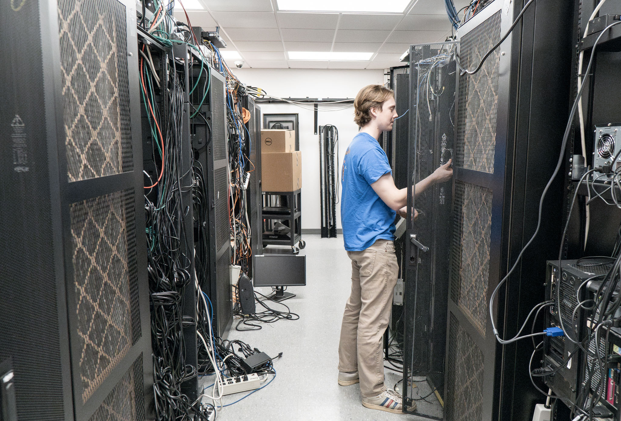 Student in Server Room