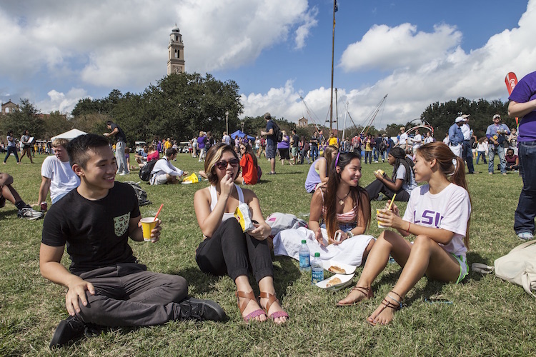 students at fallfest on Parade Ground