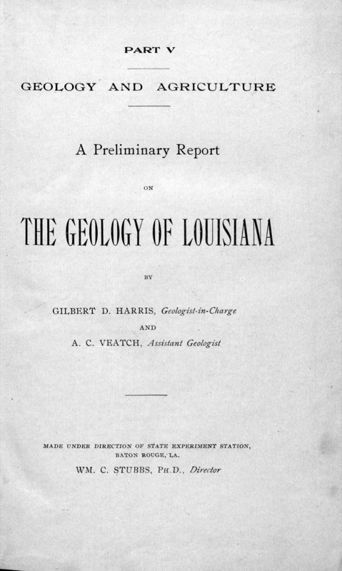 A Preliminary Report on the Geology of Louisiana A Preliminary Report on the Geology of Louisiana