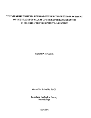 Baton Rouge Topographic Criteria on Faults