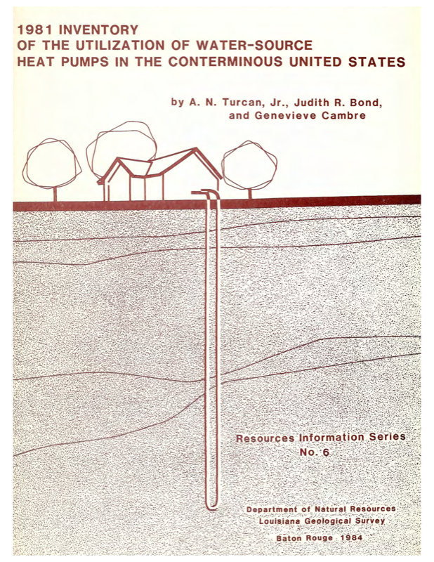 1981 Inventory of the Utilization of Water Source Heat Pumps in the Conterminous United States. 1981 Inventory of the Utilization of Water Source Heat Pumps in the Conterminous United States.