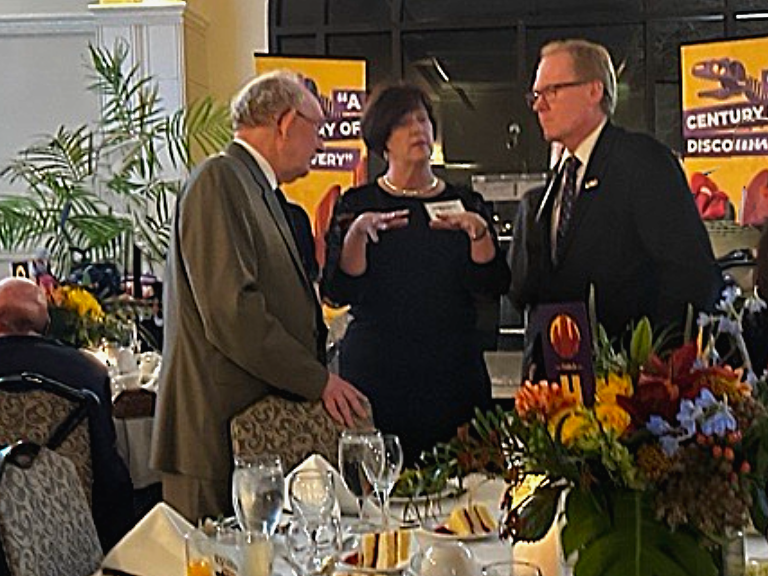 Former Dean, Current Dean, and Provost