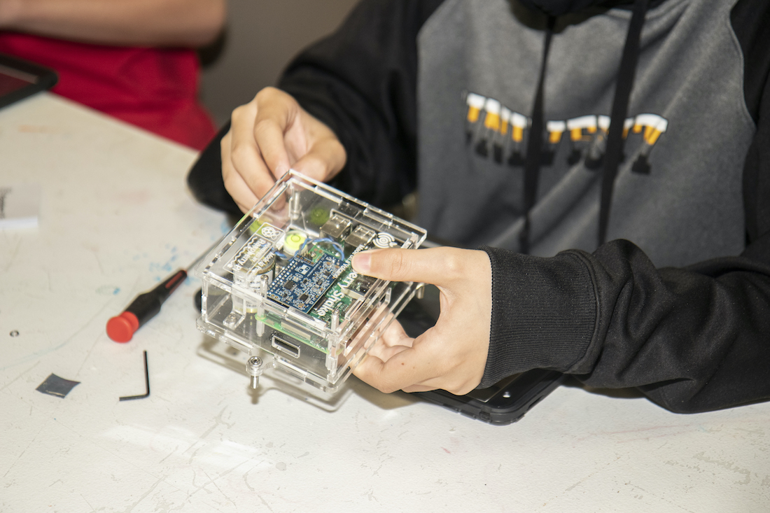 An Our Earth, Our Lan participant's completed seismograph.